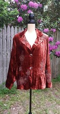 Coldwater Creek Velvet Floral Embroidered Art-to-Wear Jacket 1X NWT 119