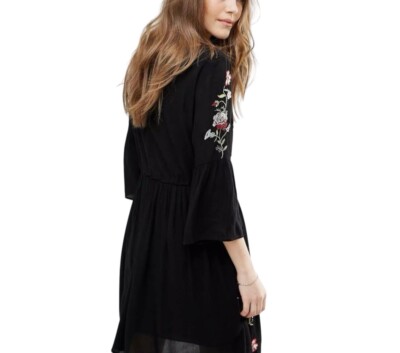 vero moda embroidered dress Marquee Sequin Embroidered Midi Dress