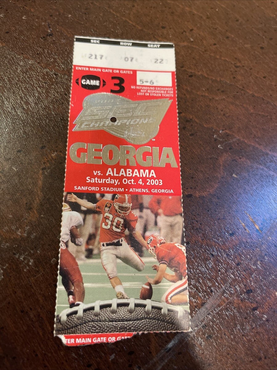 2003 Alabama Vs. Georgia Football — Ticket Stub — Ben Watson | eBay