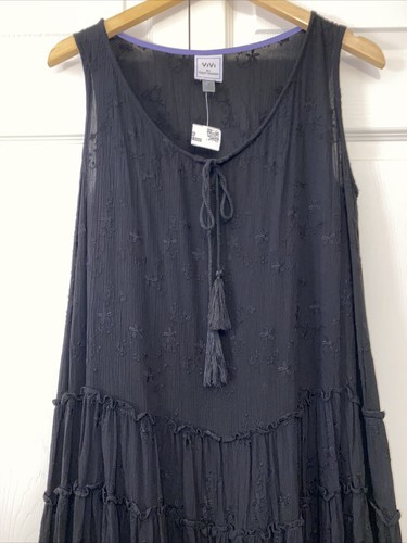 Vestido de fin de semana VIVI by Violet para mujer talla M con volantes sin mangas arrugas - Imagen 4 de 11