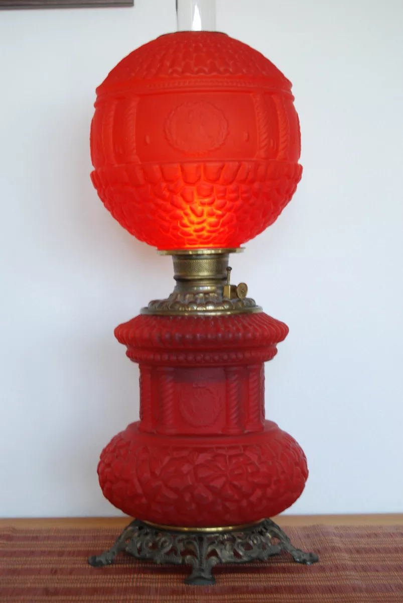 Antique red glass sale lantern