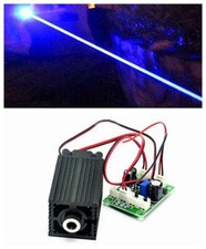 12V Industry/Lab Laser 450nm 1000mW 1W Blue Diode Laser Dot Module w/TTL & Plug