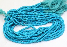 AAA Blue Turquoise Faceted Rondelle Beads 3 4mm 13 Inch Natural Gemstone Strand