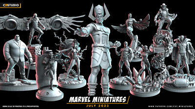 40 mm Marvel Fan Art Miniaturen, C27 Minis, MCP, Harz 3D-Drucke.