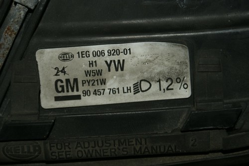 Front/Haupt Scheinwerfer Opel Omega b 1EL00905001 LH 90457761original GM - Bild 6 von 6