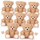 8 Pieces 8 Inch Bear Stuffed Animal Bulk Stuffed Animals Soft Light Brown