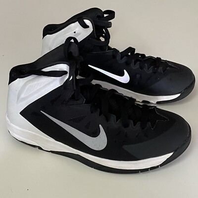 Nike Youth Size 7Y HyperQuickness Basketball Shoes 622759-001 EUC Black/White