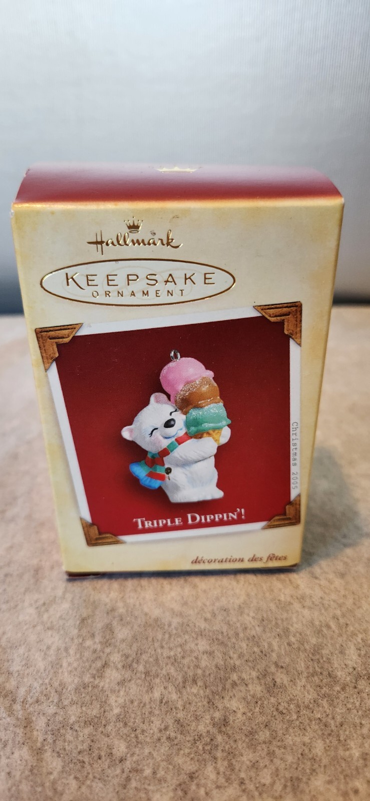 2005 Hallmark Keepsake Triple Dippin Bear Ornament NIB New in Box