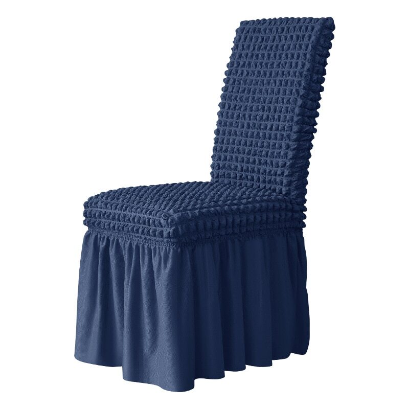 Seersucker Chair Cover Long Skirt Spandex High Back Dining Room Wedding Banquet