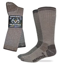 Realtree Men's 70 Merino Wool Full Cushion Boot Socks 2 Pair Pack