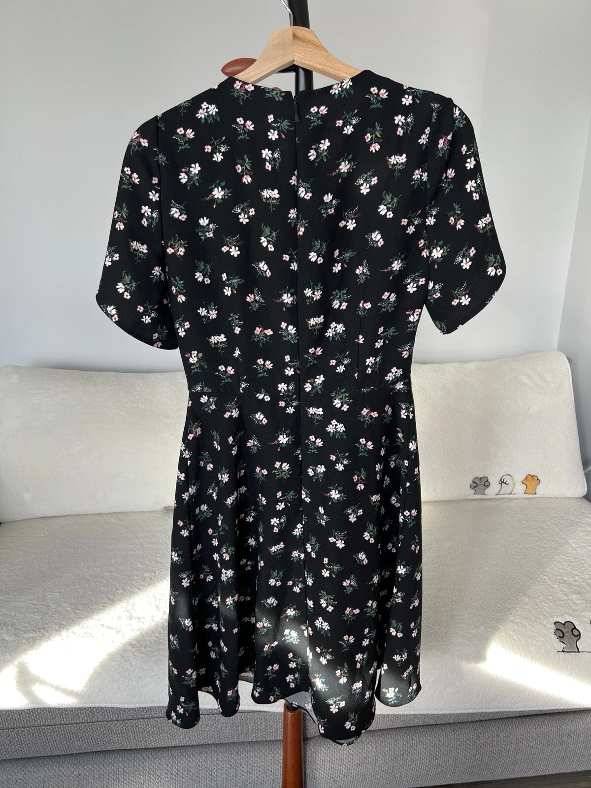 Abito Kate Spade nero floreale manica corta Taglia 4