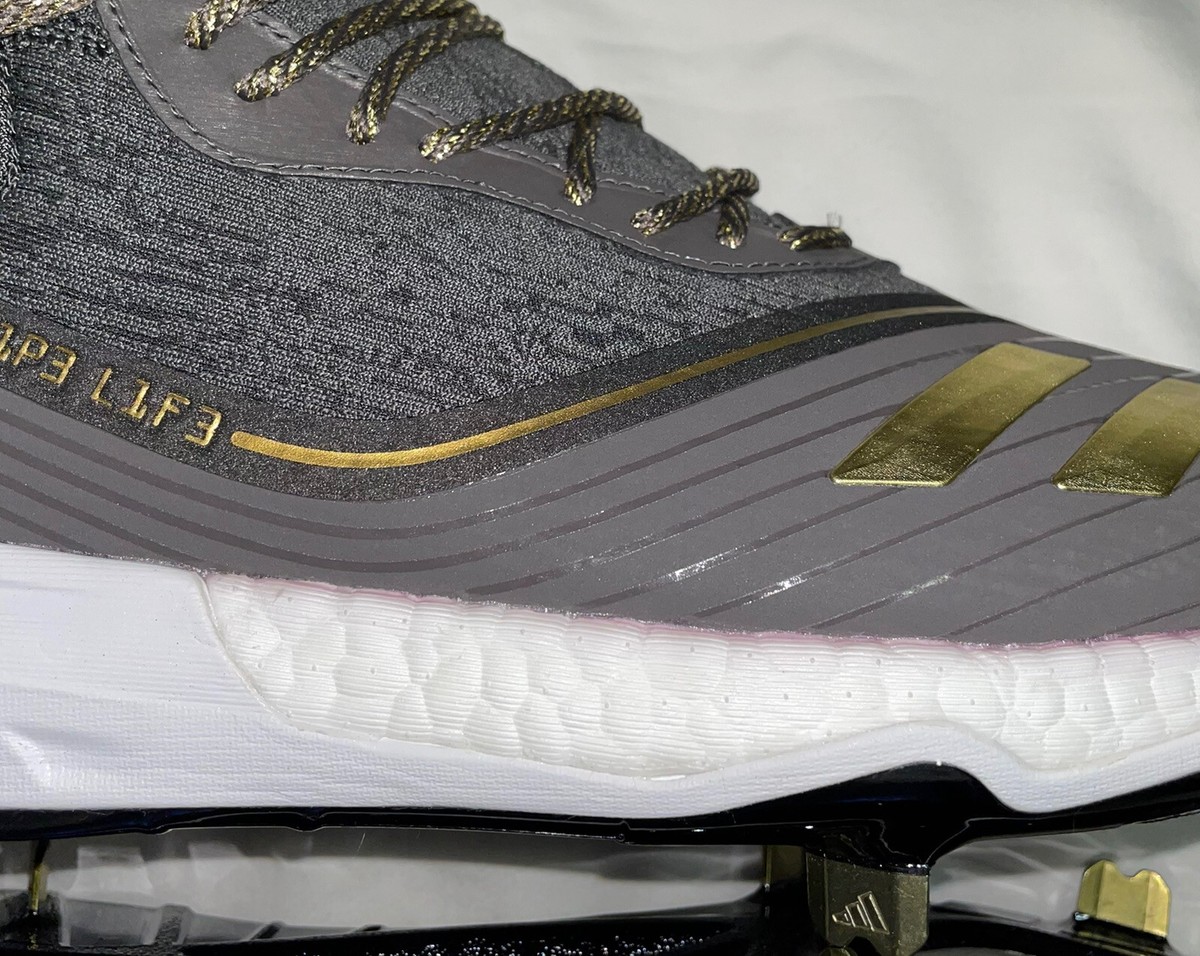 adidas Icon V Boost Baseball Cleats Grey Gold Metallic Men display picture 1