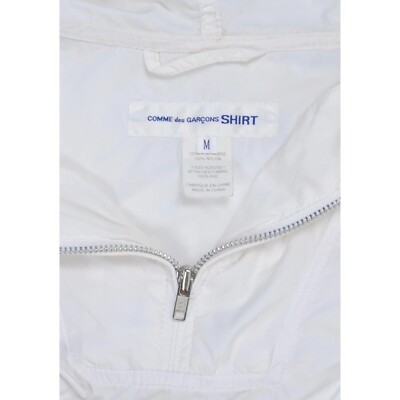 Genuine Comme Des Garcons Hooded White Anorak Shirt Jacket sz. M