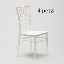 4 Sedie In Polipropilene Chiavarina Tiffany Interno Esterno Eventi Bianca 4 pezz