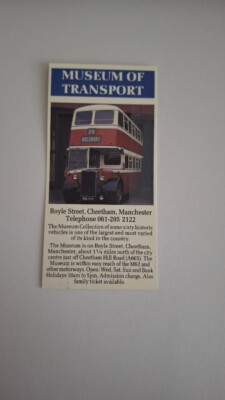 MUSEUM OF TRANSPORT MANCHESTER INFOKARTE UM 1979 (SAMMLERSTÜCK)