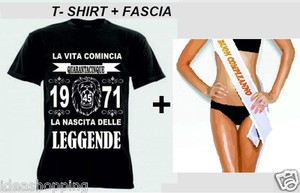 T Shirt Fascia Uomo Donna La Vita Comincia 45 Anni 1971 Leggende Compleanno Ebay