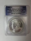 ANACS Authenticated BU 1880-S Morgan Silver Dollar Legends of The Comstock Lode