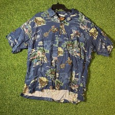 Harley-Davidson Hawaii Aloha Shirt XXL Biker Print Made in USA Vintage