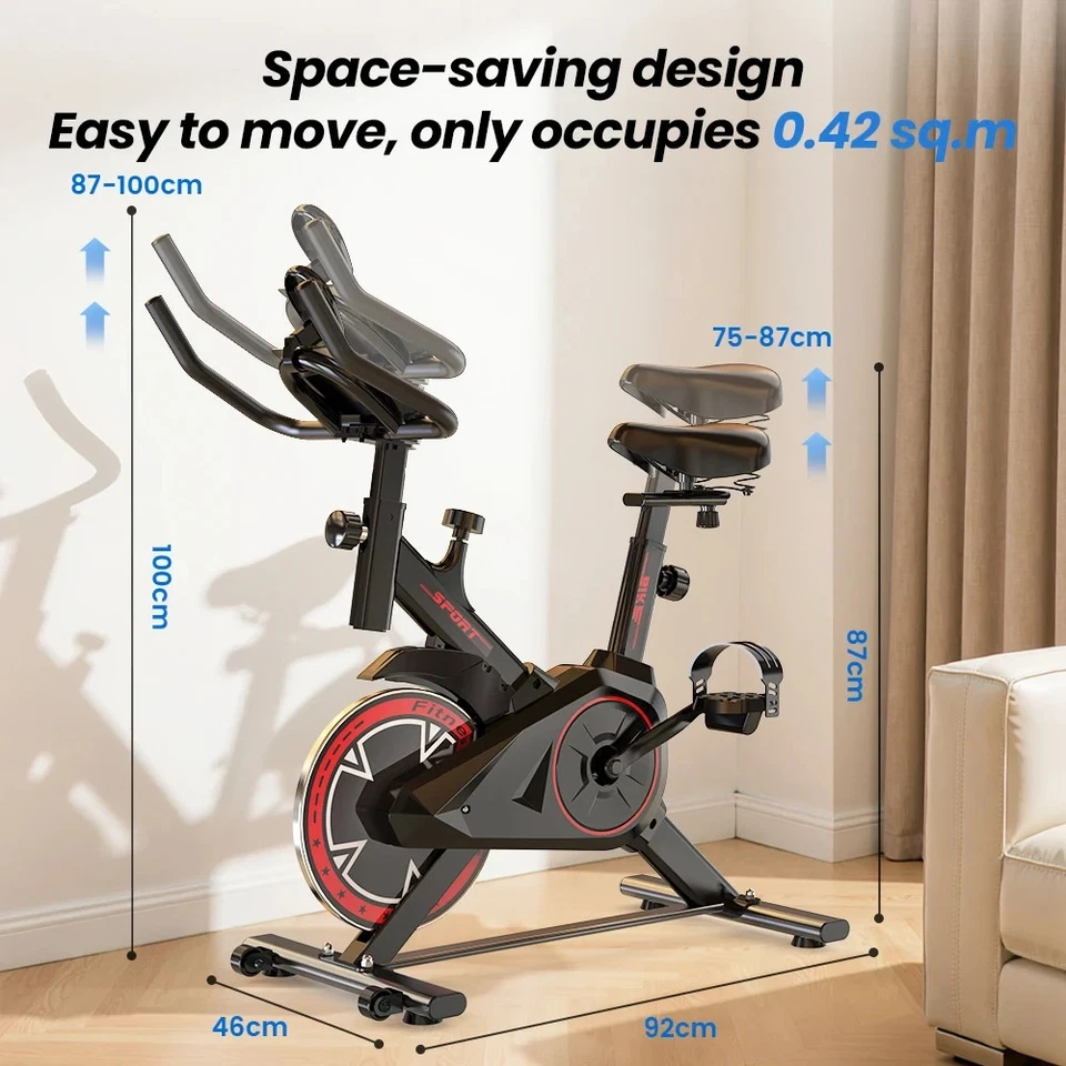 Cyclette Spinnng Bike Biccletta Reolabile Display lcd Cardio Fitness Palestra IT - Immagine 2 di 4