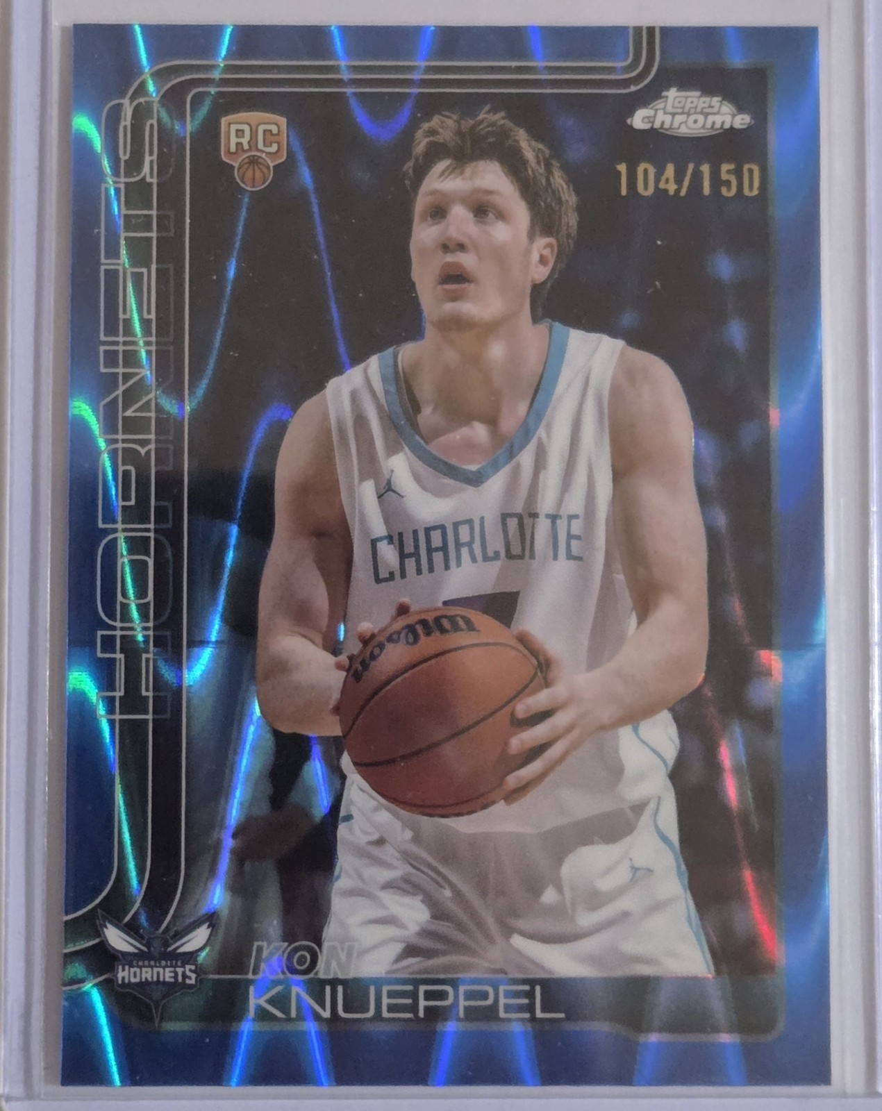 2025-26 Topps Chrome - Kon Knueppel #254 Blue RayWave Refractor /150 (RC)