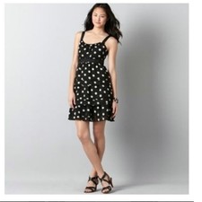 NEW! Loft Women 10 Blue White Polka Dot Tiered A-line Dress