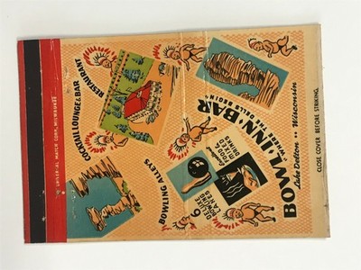 WB59 Matchbook Cover Wide Bowl Inn Bar, Lake Delton Wisconsin WI