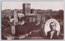 Postcard - St Davids Cathedral Pembrokeshire - w Bishop Portrait