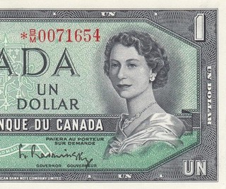 1954 BANK OF CANADA QEII $1 STAR NOTE "B/M" (( GEM UNC ))