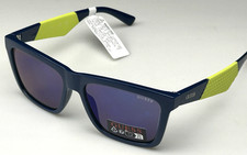 GUESS GO00067 90C Men's 56mm Blue Frame Mirror Lens Designer Sunglasses NEW