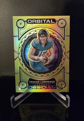 #'d 10/10   TREVOR LAWRENCE SSP 2023 Panini Obsidian Orbital Gold Holo No. 10
