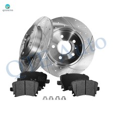 6 Rear 288mm Drilled Brake Rotors-Ceramic Brake Pad To 2005-2009 Audi A4 Quattro