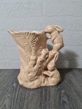 Vintage SYLVAC beige Rabbits Handle Jug Vase number 1978, 22cm high