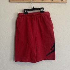 Jordan Boy  s Red Athletic Shorts L Jumpman Logo Elastic Waist Drawstring
