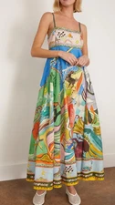 💕$590 ALEMAIS LUCKY PACE WHIMSICAL PRINT MAXI SUNDRESS DRESS NEW SZ US 8 AU 12