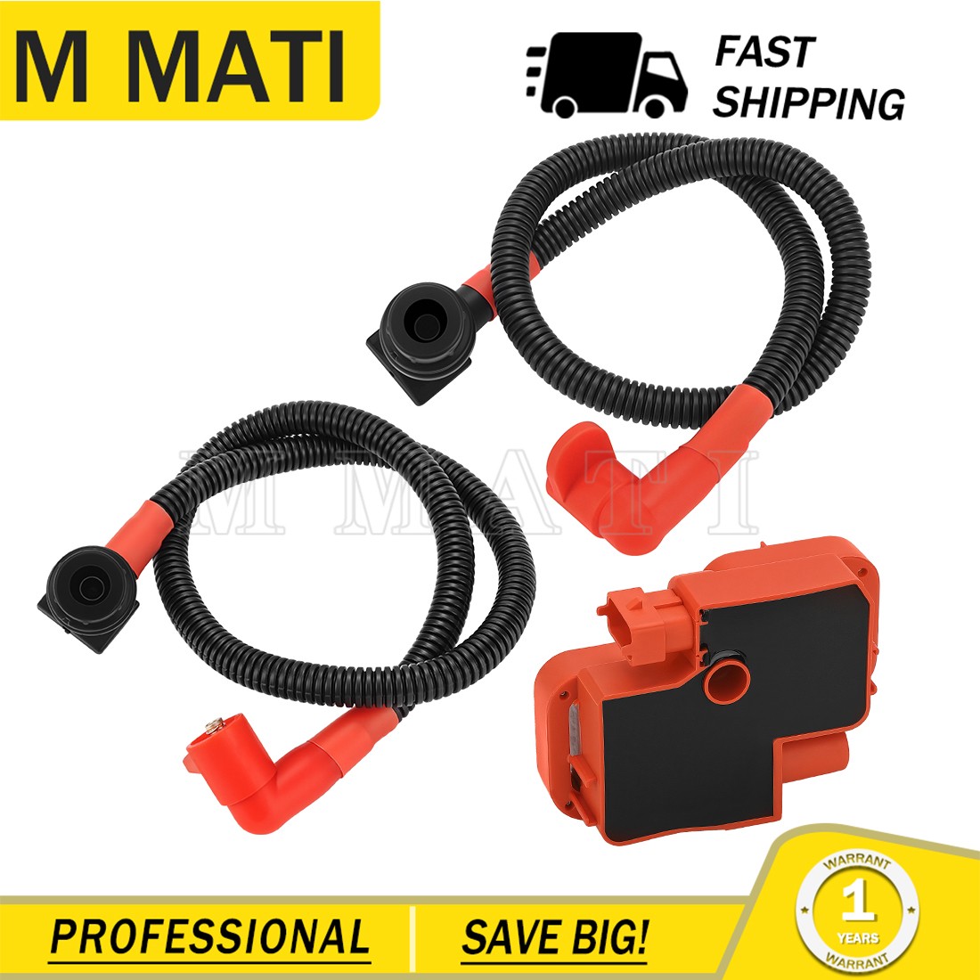 Ignition Coil w/Spark Plug Wire For Polaris Ranger 800 XP Crew 2011-2016 4010425