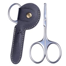 3.75" Nose Hair Scissors, round Tip Small Facial Mustache Scissors for Men'S Tri