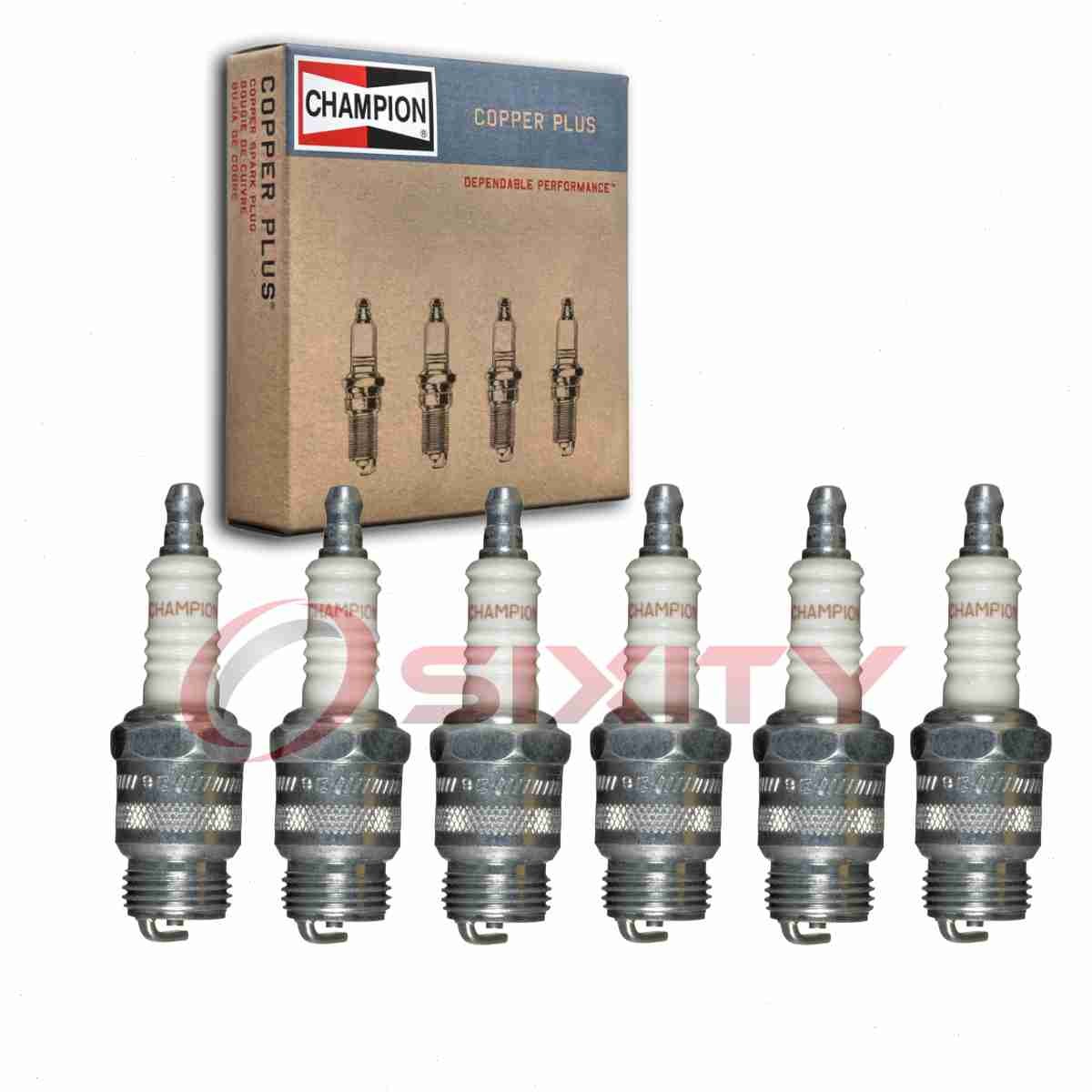 6 pc Champion Copper Plus Spark Plugs for 1962-1974 Ford F-250 3.9L 4.3L xy