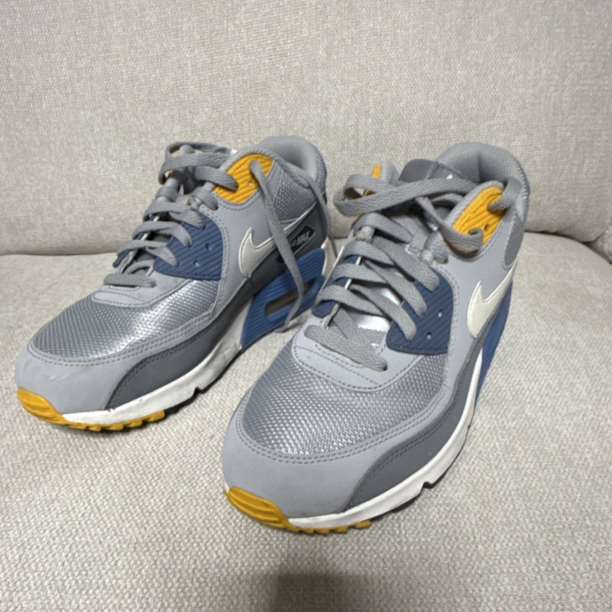 スニーカー NIKE AIR MAX 90 Size 10.5 - Nike Air Max 90 Essential Grey Indigo for sale online