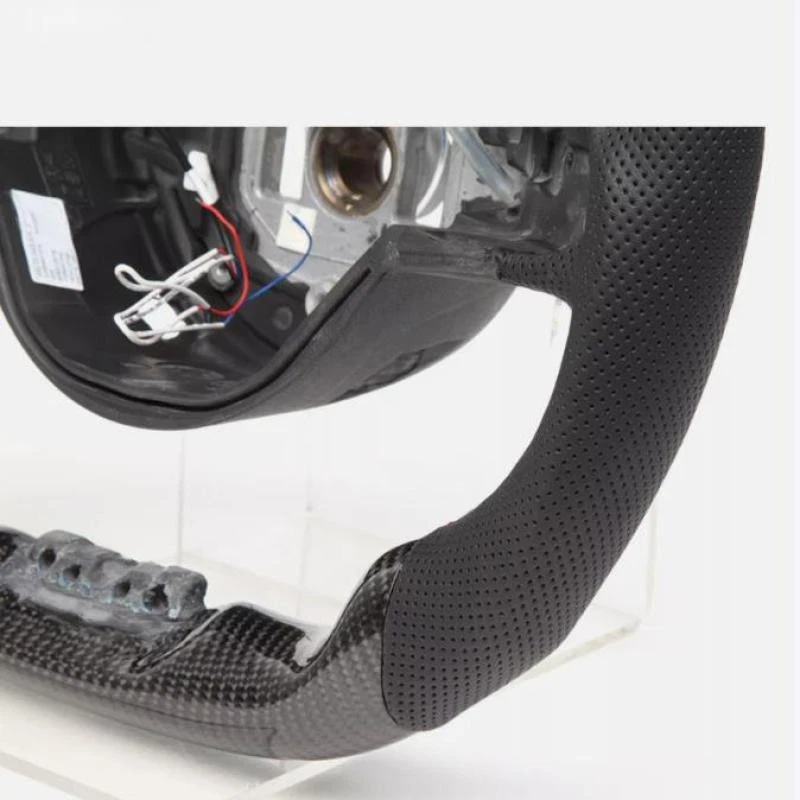 Volante LED plano de fibra de carbono para Mercedes-Benz AMG W205 S63 C63 SL 2016+ Foto 4 de 4