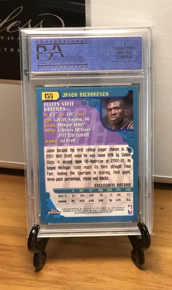 2001-02 Topps Chrome Refractor RC #133 Jason Richardson w/Kobe PSA 10 Low Pop! - Image 2 of 4