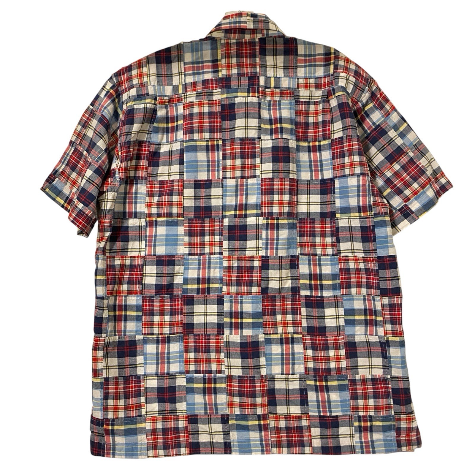 Patchwork Shirt Men M Multicolor Button Down Shor… - image 2