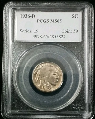 1936-D 5c Buffalo Nickel PCGS MS65 6331
