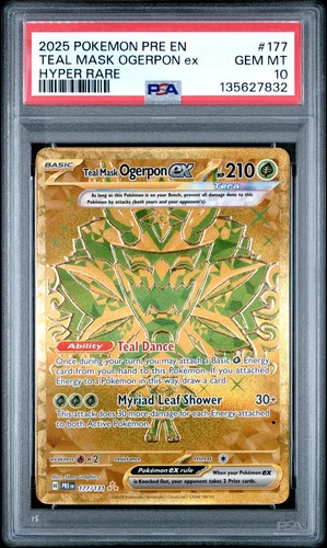2025 Pokemon Prismatic Evolutions Teal Mask Ogerpon EX Hyper Rare PSA 10 #177