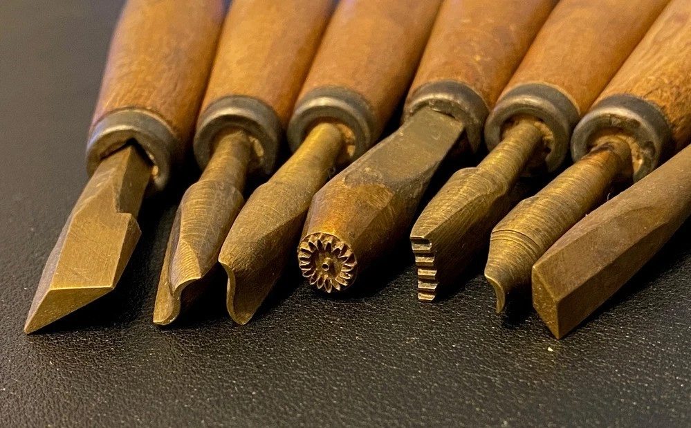 Konvolut Vergoldestempel Buchbinderei Handvergolden Stempel Vergolden Vintage