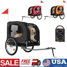 Pet Bike Stroller Trailer Cat Dog Bicycle Carrier Bicycle Cargo Trailer w/Canopy