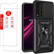 For T-Mobile REVVL V plus 5G Case with [2 Pack] Tempered Glass Screen Protector,