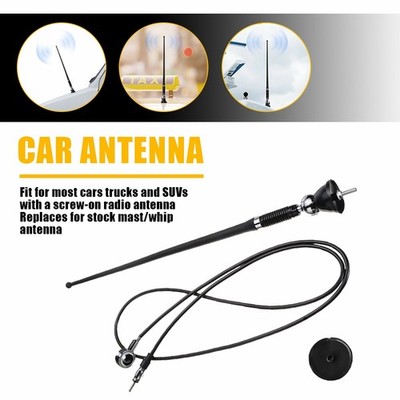 16 Inch Radio Antenna Top/Side Mount Flexible Radio FM/AM Antenna Aerial Mast