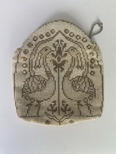 Art Deco Micro-Beaded "Birds of Paradise" Coin Purse - Made in Czechoslovakia