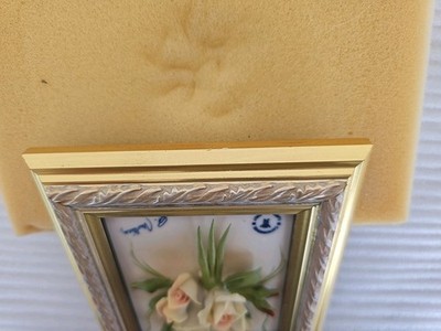 Capodimonte Italy Porcelain Wall Art Framed 3D Flower Vintage