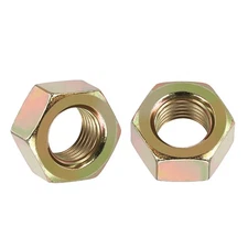 10pcs Hex Nuts - [7/16"-20] Carbon Steel Grade 8 Hardware Nuts, Yellow